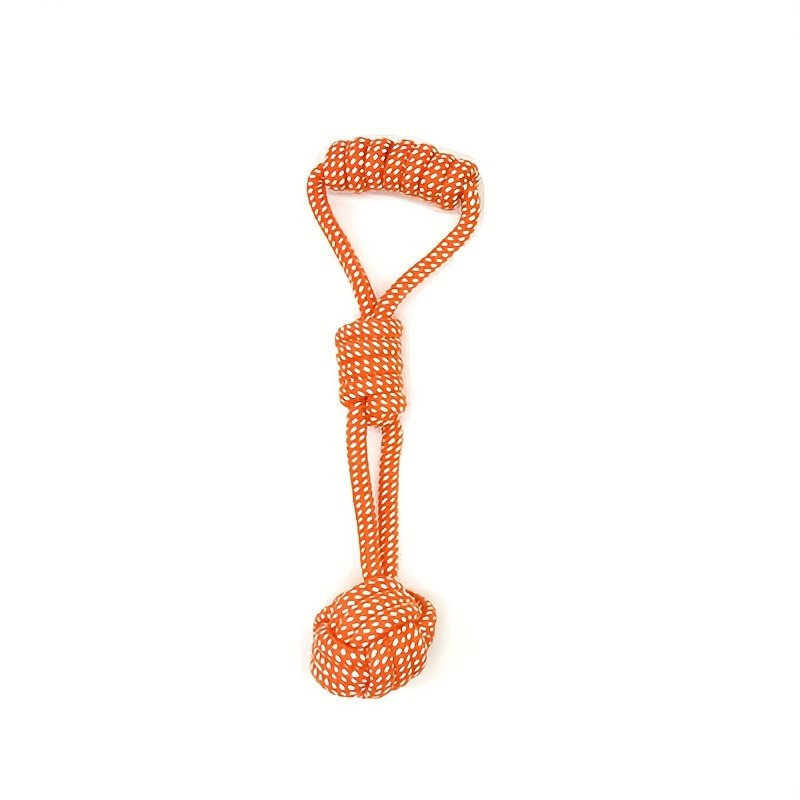 Pelota naranja con correa