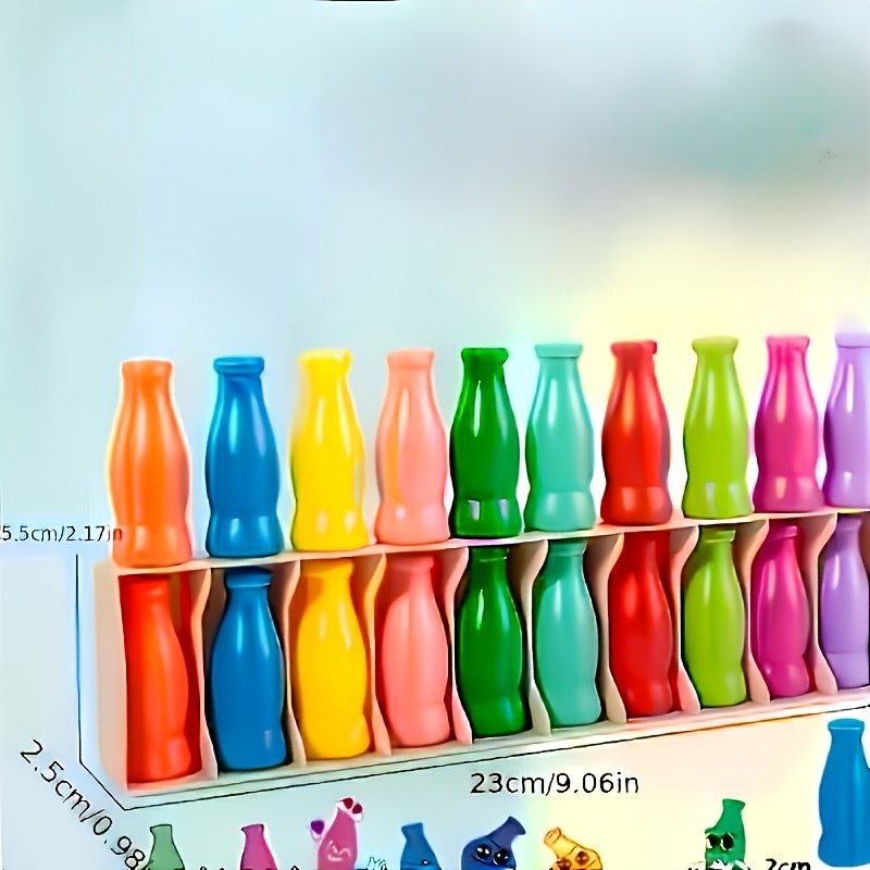Juego de memoria con botellas de colores