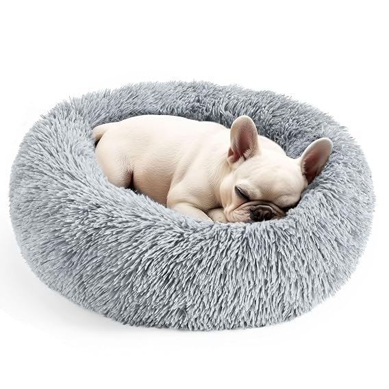Cama tipo dona Hoewina · Gris claro de 20 pulgadas